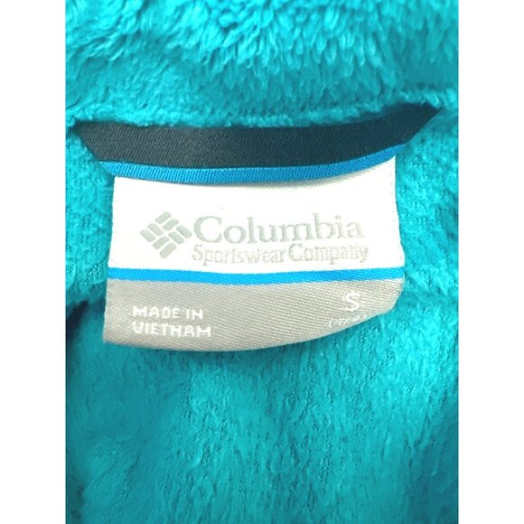 Columbia Juniors Womens Fleece Jacket Size S Full Zip Turquoise - Picture 5 of 9